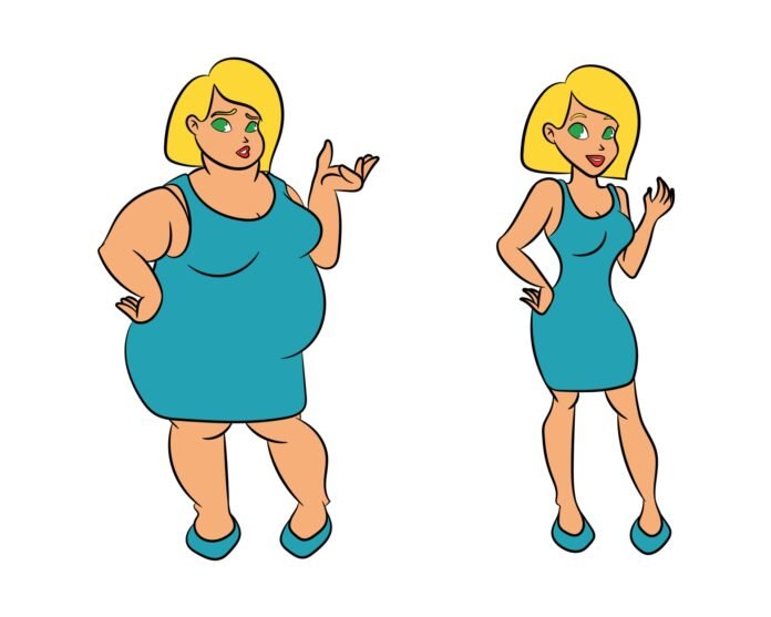fit-cartoon-weight-loss-women-before-and-after-diet-vector